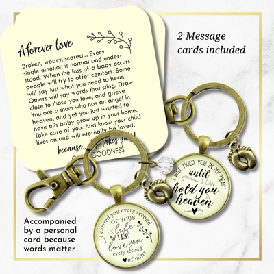 Baby Loss Miscarriage Set of 2 Keychains For Mom & Dad Carried You Hold You Memorial - Gutsy Goodness