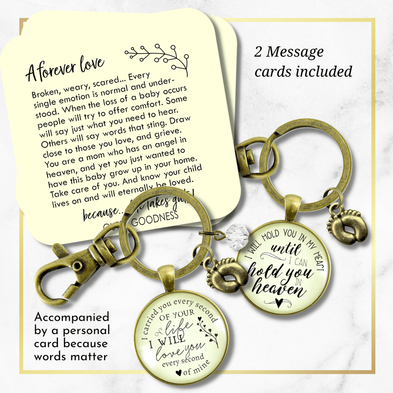Baby Loss Miscarriage Set of 2 Keychains For Mom & Dad Carried You Hold You Memorial - Gutsy Goodness