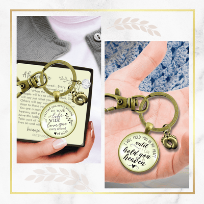 Baby Loss Miscarriage Set of 2 Keychains For Mom & Dad Carried You Hold You Memorial - Gutsy Goodness