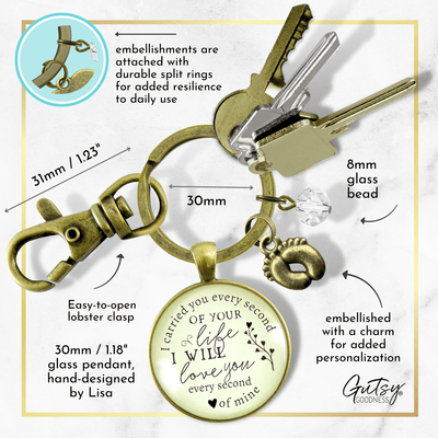 Baby Loss Miscarriage Set of 2 Keychains For Mom & Dad Carried You Hold You Memorial - Gutsy Goodness