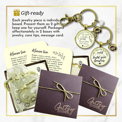 Baby Loss Miscarriage Set of 2 Keychains For Mom & Dad Carried You Hold You Memorial - Gutsy Goodness