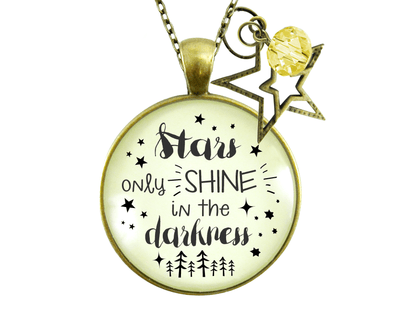 Gutsy Goodness Stars Only Shine Darkness Necklace Inspirational Life Jewelry Gift - Gutsy Goodness