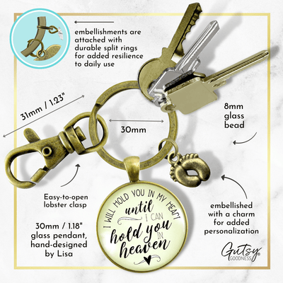 Baby Loss Memorial Set Mom Carried Necklace & Dad Hold You Keychain Miscarriage - Gutsy Goodness