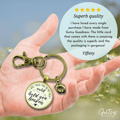 Baby Loss Memorial Set Mom Carried Necklace & Dad Hold You Keychain Miscarriage - Gutsy Goodness