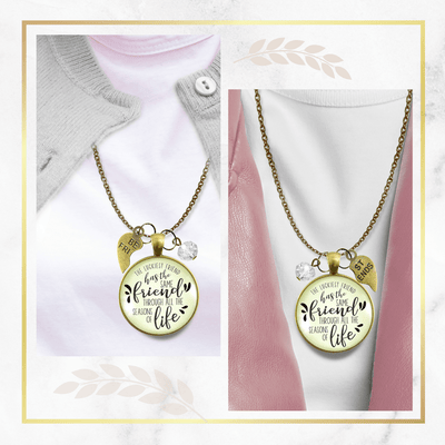 Best Set of 2 Necklaces Luckiest BFF Life Quote Jewelry - Gutsy Goodness
