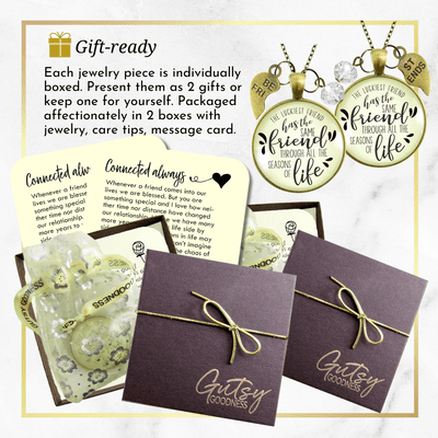 Best Set of 2 Necklaces Luckiest BFF Life Quote Jewelry - Gutsy Goodness
