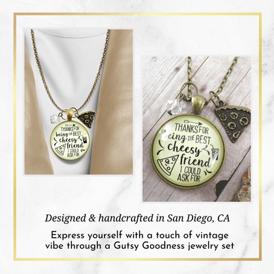 Set of 2 Pizza Friendship Necklaces Cheesy Best Friends BFF Jewelry Gift Charm - Gutsy Goodness